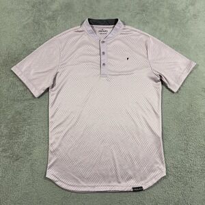 Primo Golf Polo Shirt Mens Small Blade Collar Performance Stretch Pink White